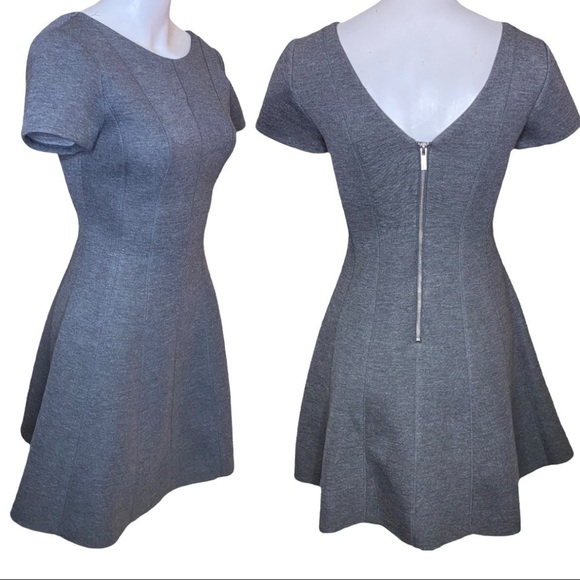 Banana Republic Grey Dress Scuba Skater Size 0 - Picture 1 of 9